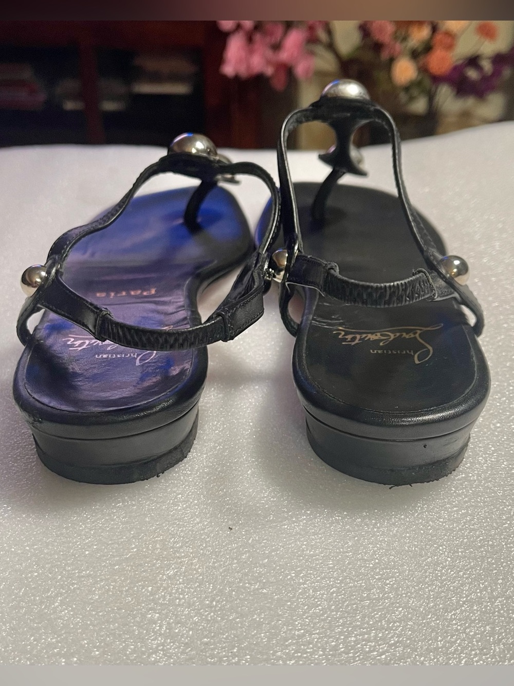 Christian Louboutin calfskin Jurassic nappa planet ball thong sandals - Picture 7 of 15